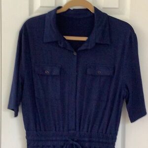 Jumpsuit size large in blue knit